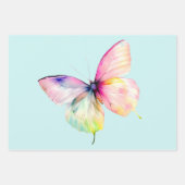 Feine rosafarbene Schmetterlinge in Pastellfarben Geschenkpapier Set (Vorderseite 3)