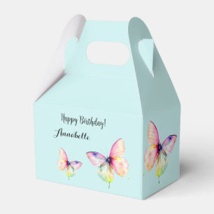 Feine rosafarbene Schmetterlinge in Pastellfarben Geschenkschachtel