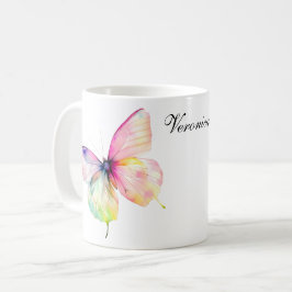 Feine rosafarbene Schmetterlinge in Pastellfarben Kaffeetasse