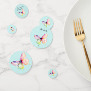 Feine rosafarbene Schmetterlinge in Pastellfarben Konfetti