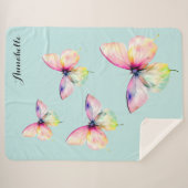 Feine rosafarbene Schmetterlinge in Pastellfarben Sherpadecke (Vorderseite (Horizontal))