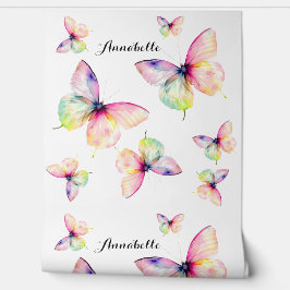 Feine rosafarbene Schmetterlinge in Pastellfarben Tapete