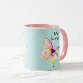 Feine rosafarbene Schmetterlinge in Pastellfarben Tasse (VorderseiteRechts)