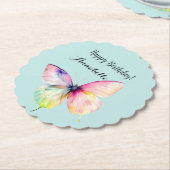 Feine rosafarbene Schmetterlinge in Pastellfarben Untersetzer (angewinkelt)