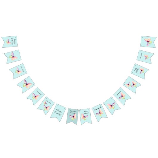 Feine rosafarbene Schmetterlinge in Pastellfarben Wimpelkette (Alle)