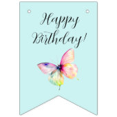 Feine rosafarbene Schmetterlinge in Pastellfarben Wimpelkette (Erste Fahne)