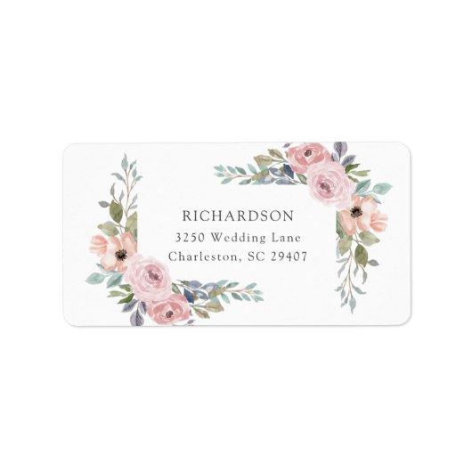 Feine Rose | Blumenhochzeit Adressaufkleber (Vorne)