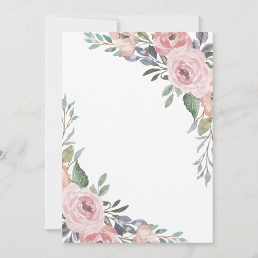 Feine Rose | Brautparty Einladung (Rückseite)