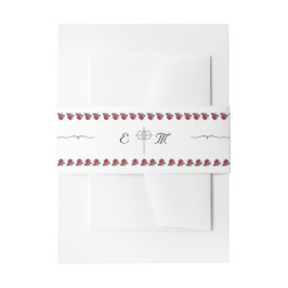 Feine Rose Einladung Bauchband Einladungsbanderole