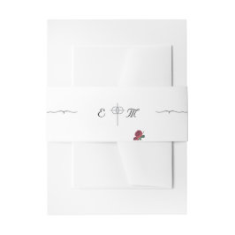 Feine Rose Einladung Bauchband Einladungsbanderole