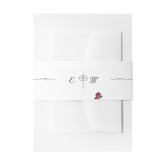 Feine Rose Einladung Bauchband Einladungsbanderole (Vorderseite Beispiel)