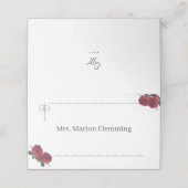 Feine Rose Faltende Platzkarte (Außenseite Aufgefaltet)