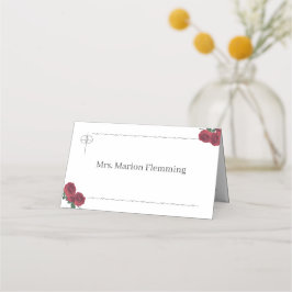 Feine Rose Faltende Platzkarte