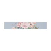 Feine Rose | Light Blue Floral Einladungsbanderole (Flach)