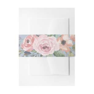 Feine Rose   Light Blue Floral Einladungsbanderole