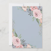 Feine Rose | Light Blue Wedding Einladung (Rückseite)