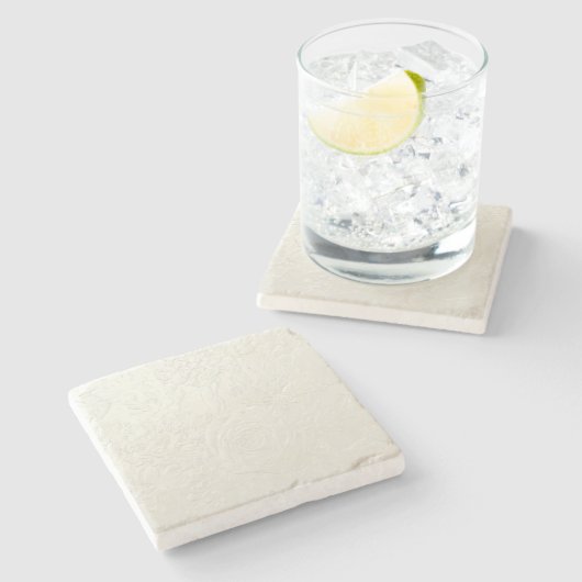 Feine Rose Steinuntersetzer (Seitenansicht)