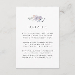 Feine Rose White Guest Details Begleitkarte