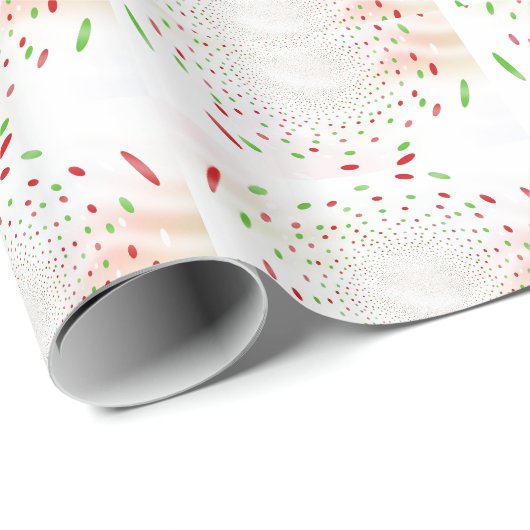 Feine rote und grüne Punkte Geschenkpapier (Rolleneckpunkt)
