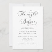 Feine Schrift Die Nacht vor der Probe Abendessen Einladung (Vorderseite)