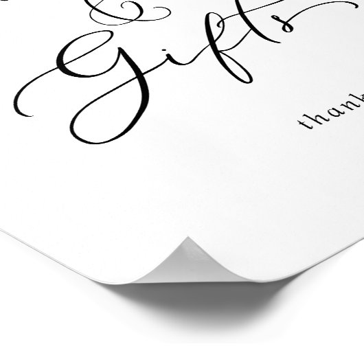 Feine schwarze Kalligraphie Karten und Geschenke Z Poster (Ecke)