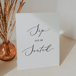 Feine schwarze Kalligraphie Sip und sitzend Sockelschild