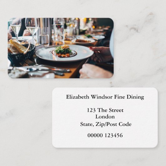 Feine speisende doppelseitige Visitenkarte (Vorne/Hinten)