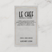 Feine speisende Visitenkarte-Schablonen-noble Visitenkarte (Rückseite)