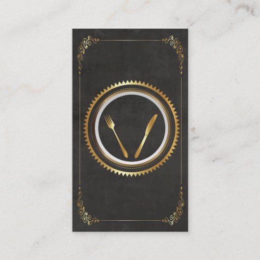 Feine speisende Visitenkarte-Schablonen-noble Visitenkarte (Vorderseite)