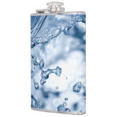 Feine Tropfen hellblauen Wassers Flachmann (Links)
