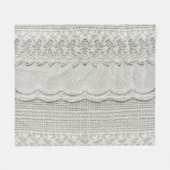 Feine weiße Spitze, textil nah-up. Fleecedecke (Vorderseite (Horizontal))