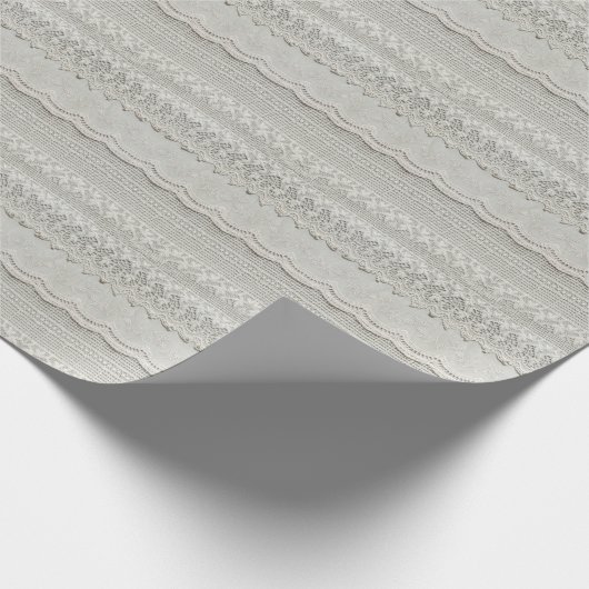 Feine weiße Spitze, textil nah-up. Geschenkpapier (Ecke)