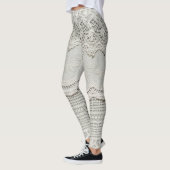 Feine weiße Spitze, textil nah-up. Leggings (Links)