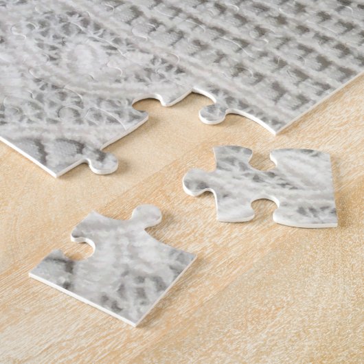 Feine weiße Spitze, textil nah-up. Puzzle (Seite)