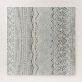 Feine weiße Spitze, textil nah-up. Puzzle (Horizontal)