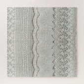 Feine weiße Spitze, textil nah-up. Puzzle (Horizontal)