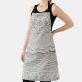 Feine weiße Spitze, textil nah-up. Schürze (InSitu)