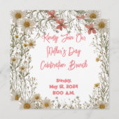 Feine Wildblume Muttertagsbrunch Einladung (Vorne/Hinten)