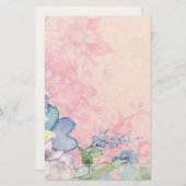 Feine Wildblumen in Rosa und Blau Briefpapier (Vorne/Hinten)