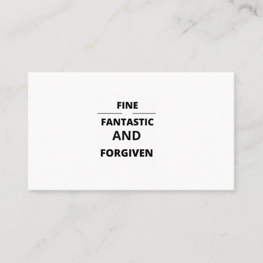 FEINEN FANTASTISCHEN UND VORGESEHENEN VISITENKARTE (Vorderseite)