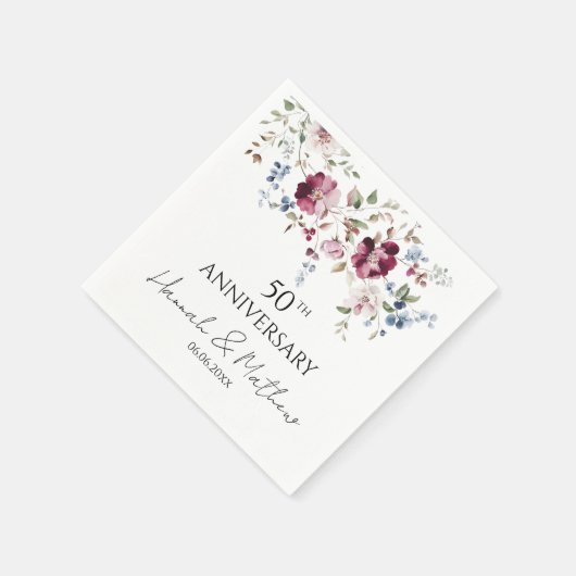 Feiner Blumengarten Jubiläum Serviette (Ecke)