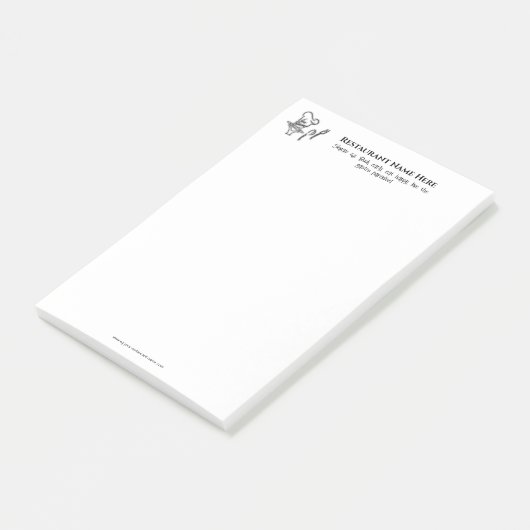 Feiner Esstisch, Besteck, Logo des Plattenrestaura Post-it Klebezettel (angewinkelt)