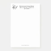 Feiner Esstisch, Besteck, Logo des Plattenrestaura Post-it Klebezettel (Vorderseite)