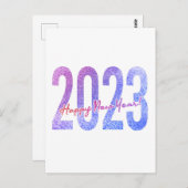 Feiner Glitzer - Frohes Neues Jahr 2023 Postkarte (Vorne/Hinten)