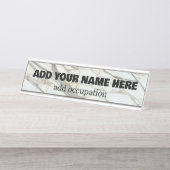 Feiner Marmor, weißer grauer Granitstein Schreibtischnamensplakette (Vorderseite )