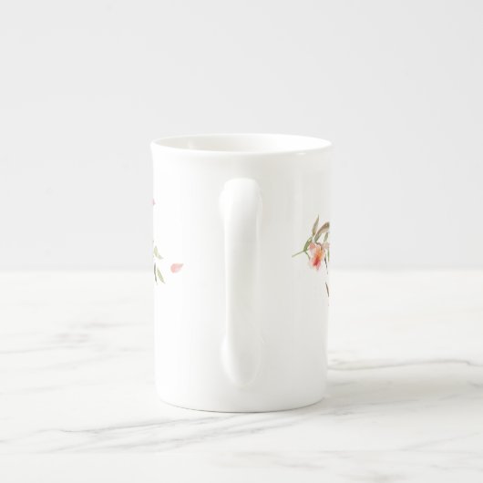 Feiner Pfirsichtee Porzellantasse (Rückseite)