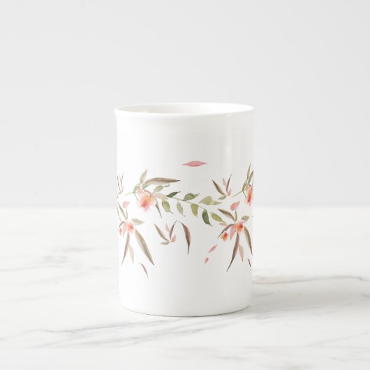 Feiner Pfirsichtee Porzellantasse (Vorderseite)