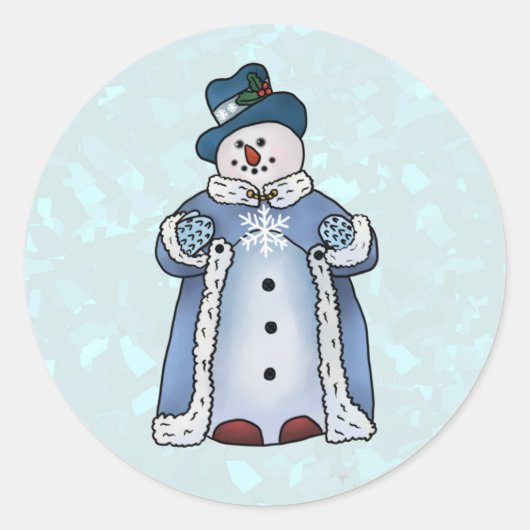 Feiner Schneemann Runder Aufkleber (Vorderseite)
