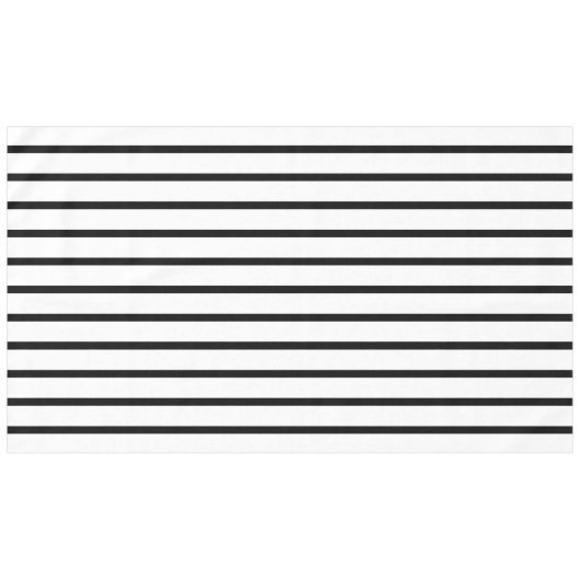 feiner schwarzer und weißer Streifen Tischdecke (Vorderseite (Horizontal))