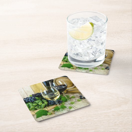 Feiner Wein, bis zur Perfektion gealtert Rechteckiger Pappuntersetzer (Vor Ort)